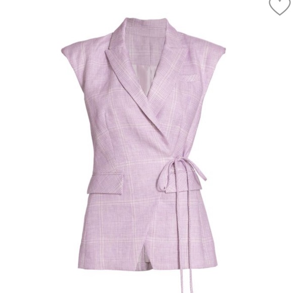 Veronica Beard Purple Linen Blend Vest - The Geraldine Linen Vest Size 8 - Picture 2 of 10